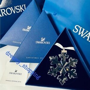 NIB SWAROVSKI 2016 A.E. LARGE CRYSTAL CLEAR CHRISTMAS SNOWFLAKE ORNAMENT